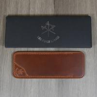 Les Fines Lames Le Petit Leather Classic Cigar Pocket Knife Cutter Case - Tan