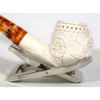 Meerschaum Standard Embossed Dragon Bent Fishtail Pipe (MEER82)