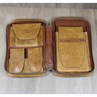 Peter James Aficionado Handmade Carry Cigar Case - Sahara