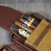 Peter James Aficionado Handmade Carry Cigar Case - Sahara