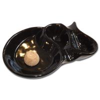 Pipe Ashtray With Cork Knocker - Black