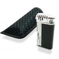 Vertigo Lotus Puffer - Pipe Lighter - Matt Black & Brushed Chrome