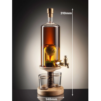 Golf Ball on Tee with Tap and 2 Glasses Whisky Decanter (Stylish Whisky) - 40% 350ml