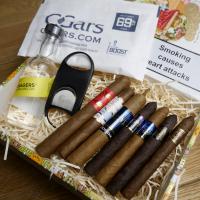 A Sweet Smoking Experience Gift Box Sampler - 7 Cigars + Foragers Yellow Label