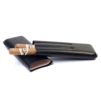 Savinelli Churchill Leather Cigar Case - Black - Fits 3 Cigars (End of Line)