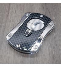 Vertigo by Lotus Deception Carbon Fibre Cigar Cutter - Chrome Carbon Fibre & Chrome