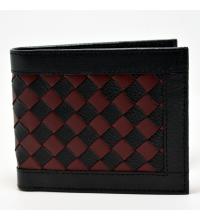Black & Brown Leather Wallet with Coin Holder