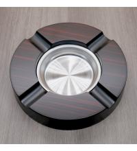 Round Ebony Matte Cigar Ashtray - 4 Rest