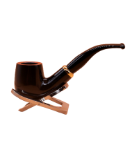 Aldo Morelli Fiorita Black 512 Smooth 9mm Filter Bent Fishtail Pipe (AMF174)