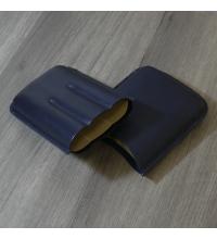 Artamis Robusto Navy Leather Cigar Case - Fits 3 Cigars