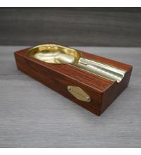 Cigarism Wooden Brown and Gold Single Cigar Ashtray