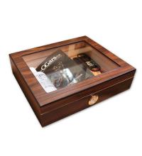 Diego Glass Top Walnut Humidor - 20 Cigars Capacity