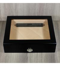 Angelo Matte Black and Glass Top Humidor - 20 Cigar Capacity