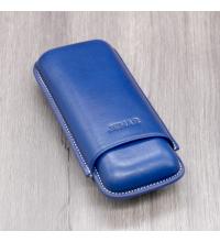 Jemar Leather Cigar Case - Robusto - Two Cigars - Blue