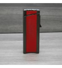 Eurojet Jet Lighter with Punch Cut and Rest - Gunmetal & Red