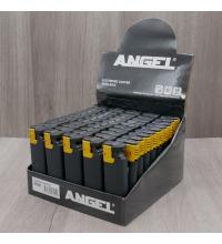 Angel Turbo Jet Piezo Refillable Lighter - Black & Gold