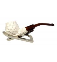 Meerschaum Small Floral Bent Fishtail Pipe (MEER78)