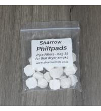 Sharrow Philtpads White Chalk Pipe Filter - Bag of 25