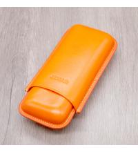 Jemar Leather Cigar Case - Robusto - Two Cigars - Orange