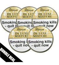 Bundle Deal - Peterson De Luxe Mixture Pipe Tobacco - 5 x 50g Tin
