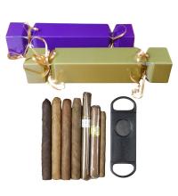 Quick Puff Christmas Cracker Gift Sampler - 7 Cigars and Cutter