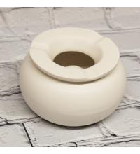 Ceramic Cigar Ashtray - Handmade By Val Pottery - White - Small