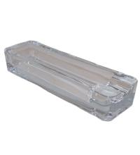 Rectangle With Single Rest Cigar Ashtray - Clear Glass