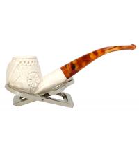 Meerschaum Standard Embossed Dragon Bent Fishtail Pipe (MEER82)