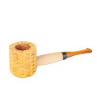 Corn Cob Miniature Varnished Straight Amber Stem Pipe