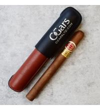 C.Gars Two Tone Leather Cigar Case Grande and Romeo y Julieta Churchill Cuban Sampler