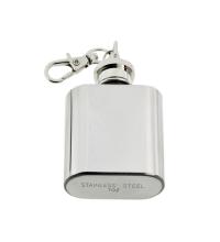 1oz Stainless Steel Hip Flask Keyring