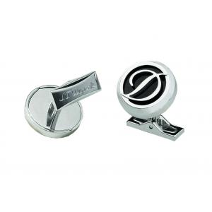 ST Dupont Logo D Black Round Cufflinks