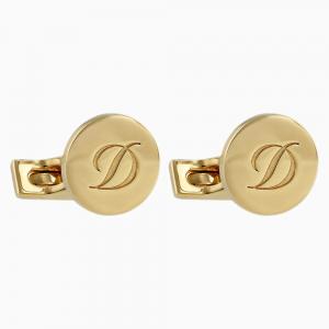ST Dupont Gold Round Cufflinks - D Golden