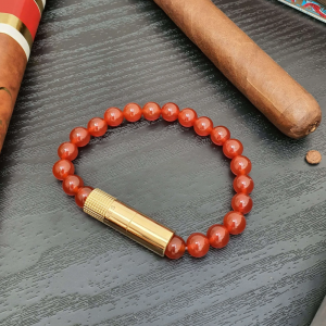 Les Fines Lames - The Cigar Punch Bracelet - 18K Gold Red Carnelian