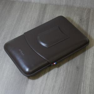 ST Dupont Atelier CL Leather Cigar Case - Brown - Holds 5 Cigars