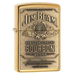 Zippo - Jim Beam Label Brass Emblem - Windproof Lighter