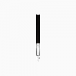 ST Dupont Fountain Pen - D-Initial - Black & Chrome