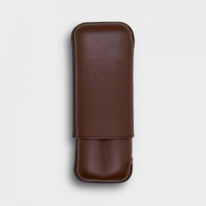 Recife Chesterfield Culture Hot Chocolate Leather Cigar Case - 2 Cigar Capacity