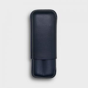 Recife Chesterfield Culture Space Blue Leather Cigar Case - 2 Cigar Capacity