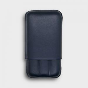 Recife Chesterfield Culture Space Blue Leather Cigar Case - 3 Cigar Capacity