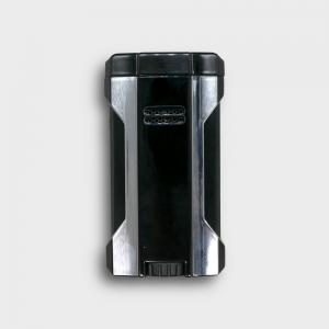 Eurojet 3 in 1 Torch Cigar Lighter with Punch and Rest - Black & Chrome