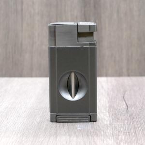 Winjet Angled 2 Jet Gas Lighter with Cigar Cutter - Matte Grey
