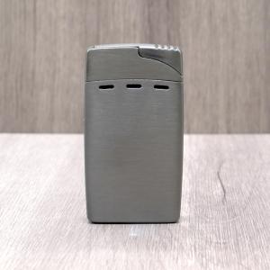 Winjet Angled 2 Jet Gas Lighter with 60 Ring Gauge Cigar Cutter - Matte Grey