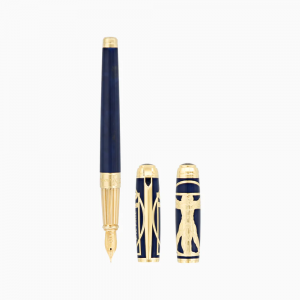 ST Dupont Fountain Pen - Prestige Vitruvian Man - Blue