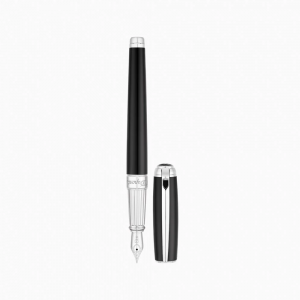 ST Dupont Line D Fountain Pen - Large - Black & Palladium