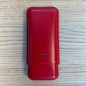 Jemar Leather Cigar Case - Corona - 3 Finger -  Rojo Red