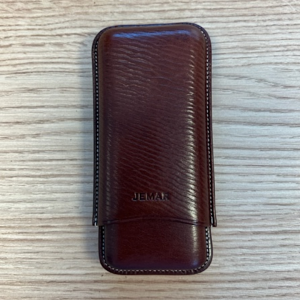 Jemar Leather Cigar Case - Corona - 3 Finger - Brown