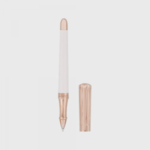ST Dupont Rollerball Pen - Liberté - White Lacquer & Rose Gold Trim