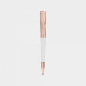 ST Dupont Ballpoint Pen - Libert? - White Lacquer & Rose Gold Trim