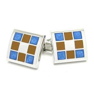 Brown & Blue Square Cufflinks